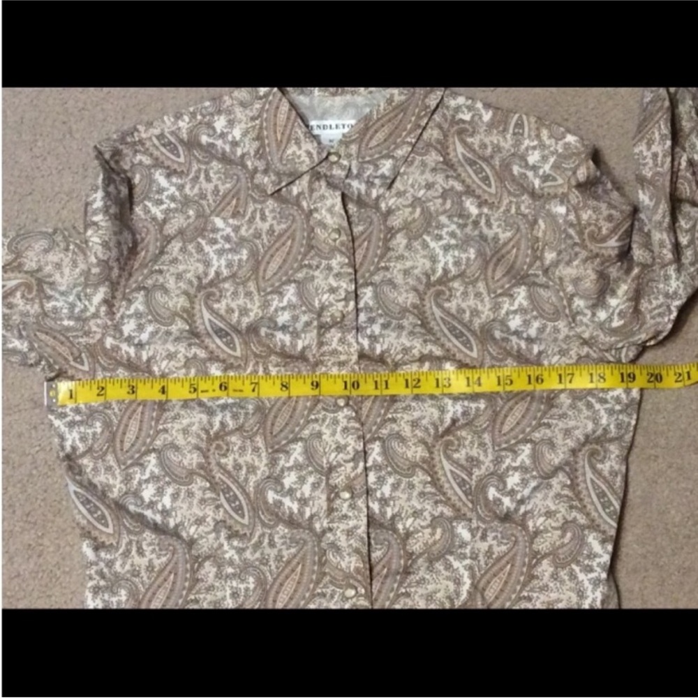PENDLETON Neutral Tone PAISLEY Print Button Down SHIRT Size MEDIUM - Picture 9 of 13